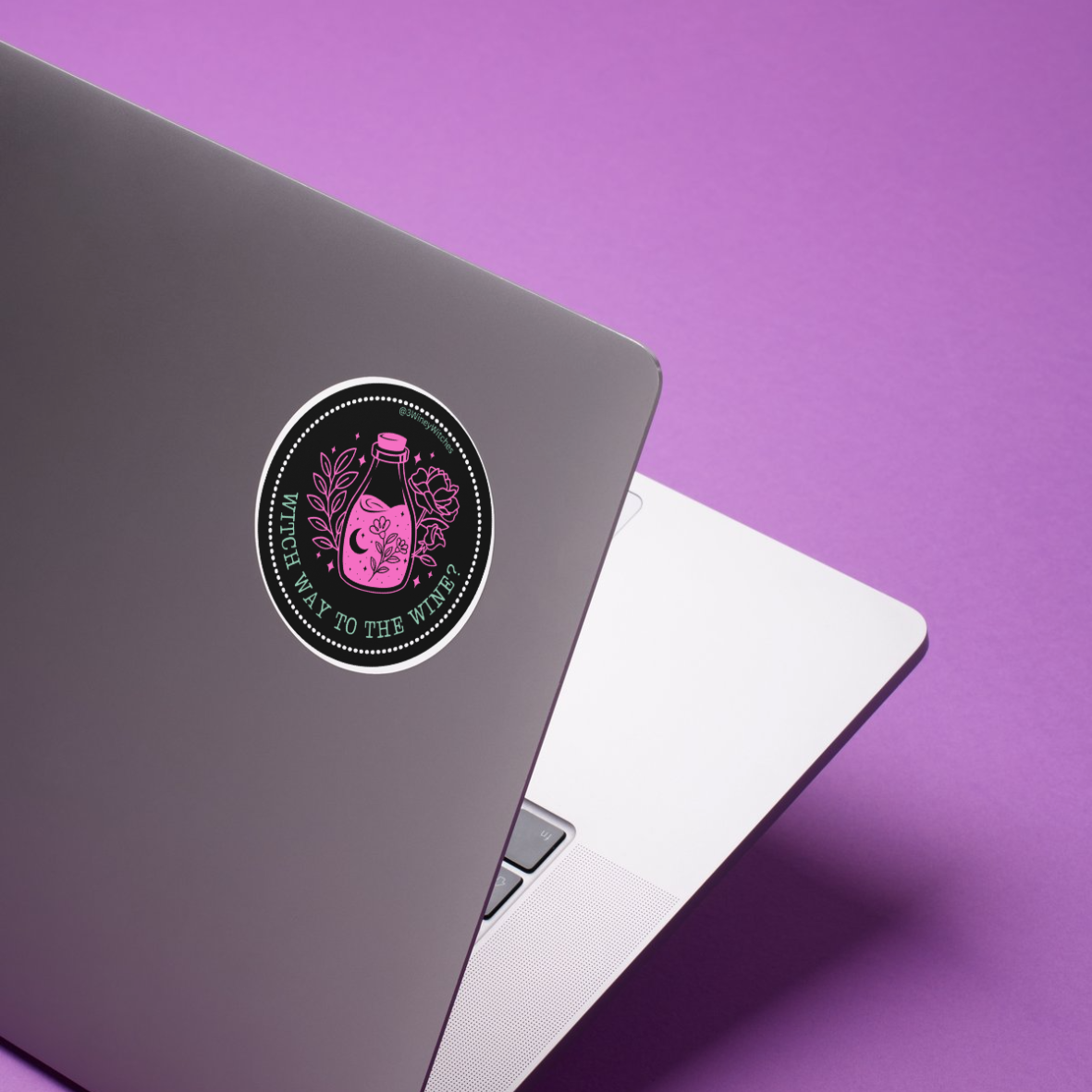 Witch Way to the Wine Round Sticker