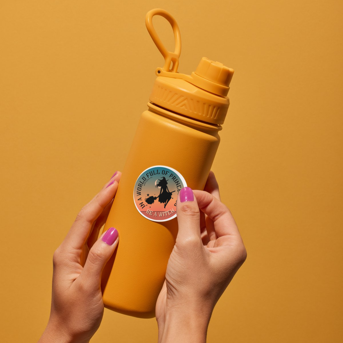 In a World full of Princesses, be a Witch!  Round Sticker