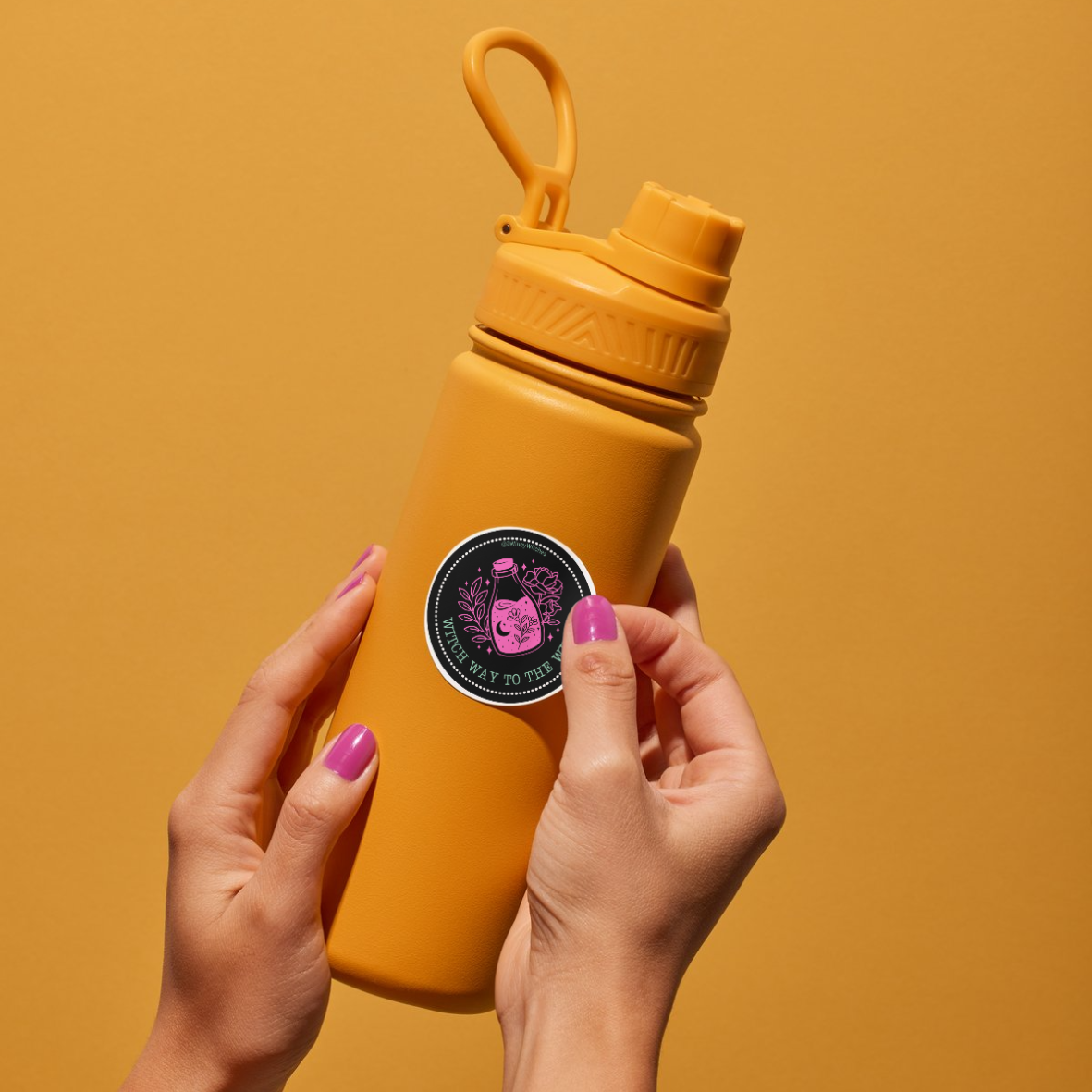 Witch Way to the Wine Round Sticker